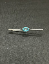 TRES BELLE BROCHE ANCIENNE 1930/40 D'EPOQUE ART DECO en ARGENT avec AIGUE MARINE