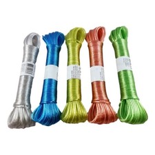 Corde à Linge 20 Mètres en PVC avec Renforcement Fil d'Acier 2,8 mm Etendage