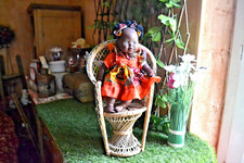 poupee  j berna la petite africaine tenue coloree etat neuf