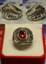 Dolly-Bijoux Chevalière T56 Westfield State Collège Rubis Cz Argent Massif 925