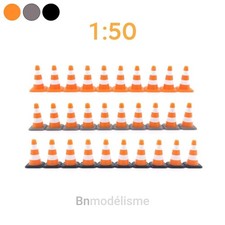Lot 10 Cônes 1/50 Décor Diorama Chantier Route Camion Signalisation Travaux
