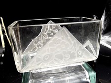 MULLER FRES LUNEVILLE - RARE PETIT VASE OU JARDINIERE ART DECO GRAVE ACIDE