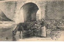 87 LIMOGES AF#DC422 LA VACHE A L ABREUVOIR SOUS LE PONT