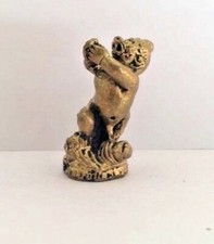 Statuette figurine laiton amulette BOUDDHA DIVINITE POUPON ARGENT Chine b142