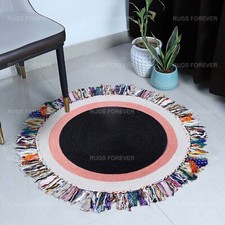 4x4 Rond Jute Tapis Main