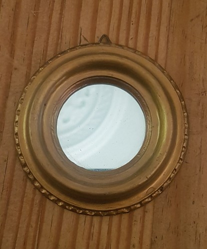 Petit miroir rond doré ancien - petit,