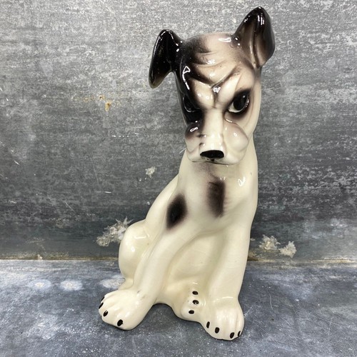 Chien céramique signé - chien,