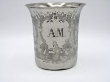 RARE TIMBALE EN ARGENT MASSIF DECOR CHEVALIER PECHEUR ET GALILE
