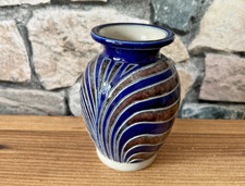 JOLI Petit vase en grès au sel émaillé BETSCHDORF Alsace Déco vintage artisanale
