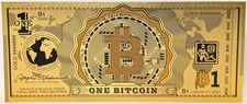 Une Billet De Fantaisie En Bitcoin Monnaie Numérique Plaqué Or 24K - XX125