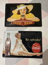 Lot 6 Plaques Métal Coca-Cola