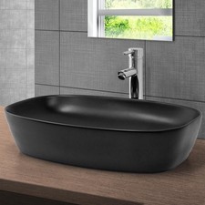 Lavabo en céramique noir mat