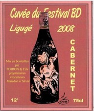 ETIQUETTE DE VIN DE MUSCADET 2008 POIRON & FILS ILLUSTREE PAR DAMOUR NEUF