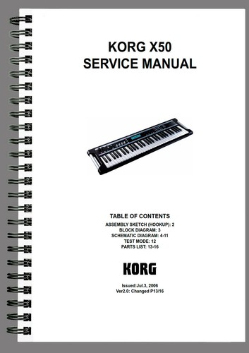 Manuel entretien korg x50 - manuel,