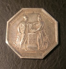 Jeton octogonal en Argent Banque de France An VIII