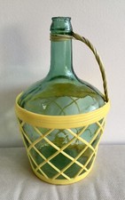 Ancienne petite Bonbonne Dame Jeanne Verre bullé 2 Litres