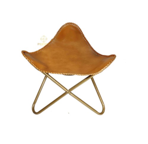 Main cuir papillon tabouret - main,