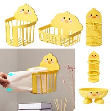 Étagère de rangement murale pour salle de bain, petit canard jaune, support
