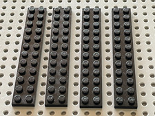 4 x LEGO Black Plate 2x12 ref