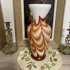 Carlo Moretti Murano grand vase années 60 / 70 blanc orange et noir