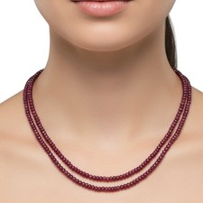 2 Strand Naturel Rubis Collier