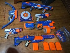 Six Nerf Elite Blasters