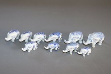 éléphant série statuette bibelot porcelaine  Vintage lot de 10 