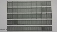 ho lot 5 barrières grises fines hautes clôture HO décor train diorama modélisme