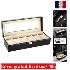 Cadeau Parfait : Boîte à Montres avec 6 Fentes et Design Classique Noir