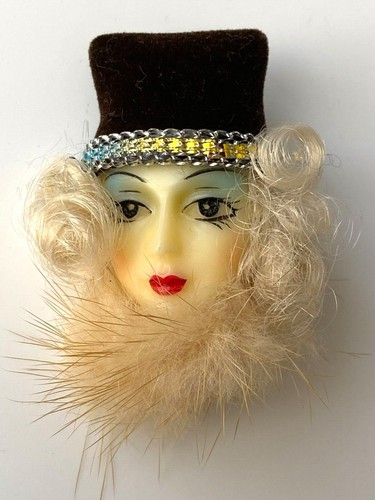 Broche vintage femme art - vintage, déco