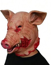 Masque Halloween Cochon Ensanglanté Horreur Kill Scream Masque Animal En Latex