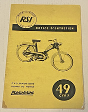 Notice d'Entretien Cyclomoteurs RSI RIVA SPORT 49 cm3 - Non Daté - Bel Etat
