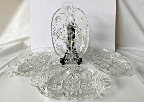 Cut glass oval divided - cut,