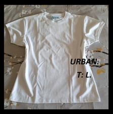 Beau T-shirt blanc de sport T: L