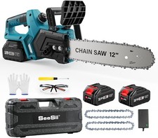 Tronçonneuse à Batterie10000mAh, 12 Pouces Tronçonneuse Électrique sans Fil,