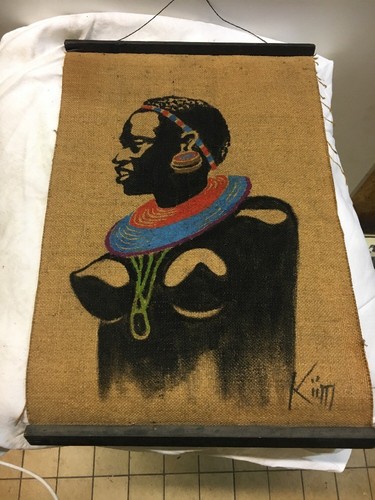 Portrait sur toile jute - portrait,