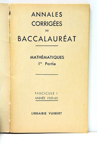 Annales corrigées - , du