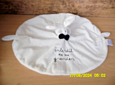 ?DOUDOU INTERDIT DE ME GRONDER OURS BLANC OVALE...33/40CM NEUF