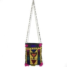 Petite Sacoche Graphique Ethnique Amazigh Tressée Fait Main Vintage