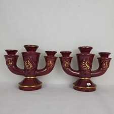 Chandeliers / bougeoir pied de lampe en faïence - années 50. Vierzon