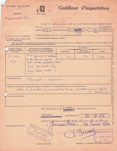 Jeumont douanes certificat - 59,