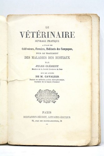 Livre ancien veterinaire - livre, le