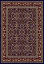Tapis Bleu Profond à Motifs Orientaux Classiques et Élégants