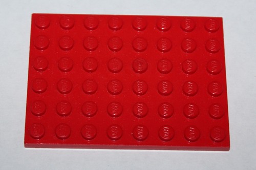 Lego red plate - red, 6x8