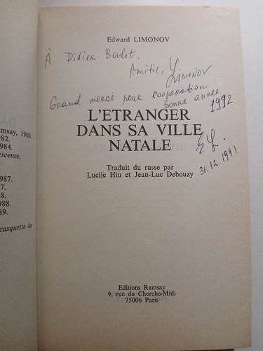 Edward limonov l - limonov, l'etranger