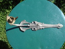 Ancienne grande appliques murale lampe art deco 1930 métal couleur argentée