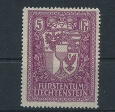 1935 Liechtenstein, # 128, 5 francs, armoiries type 1934, lilas, NMH**