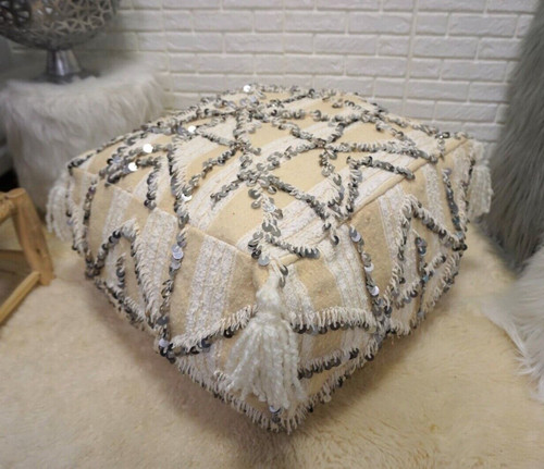 Moroccan pouf handira vintage - moroccan,