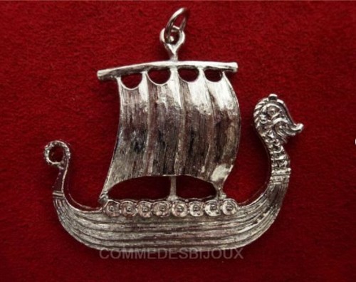 Pendentif vintage drakkar - pendentif,