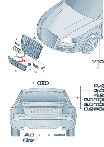 Audi avant calandre - avant, c6